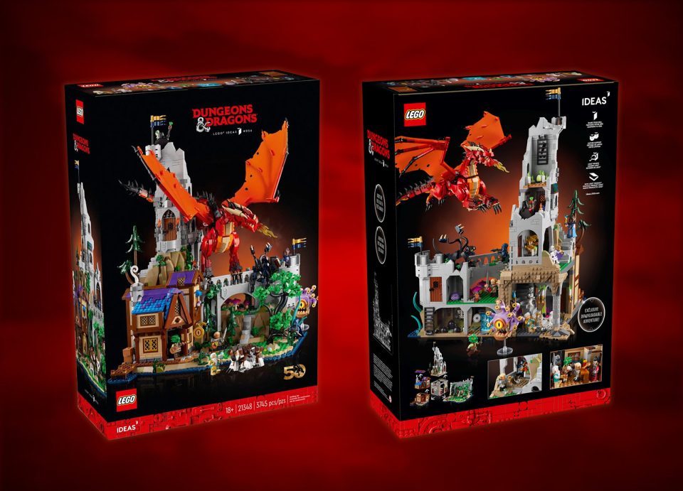 Front and back of the box for 21348 Dungeons and Dragons