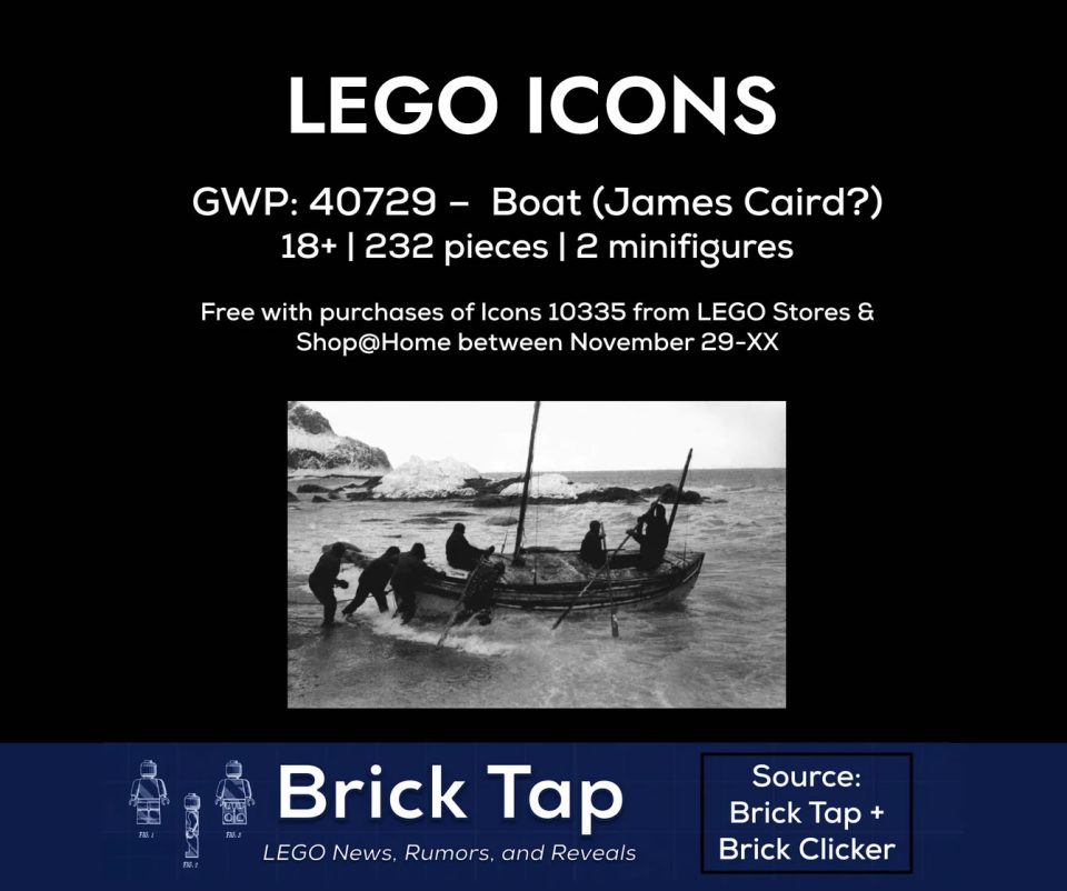 LEGO Gift With Purchase: 4072 James Caird boat via Brick Tap