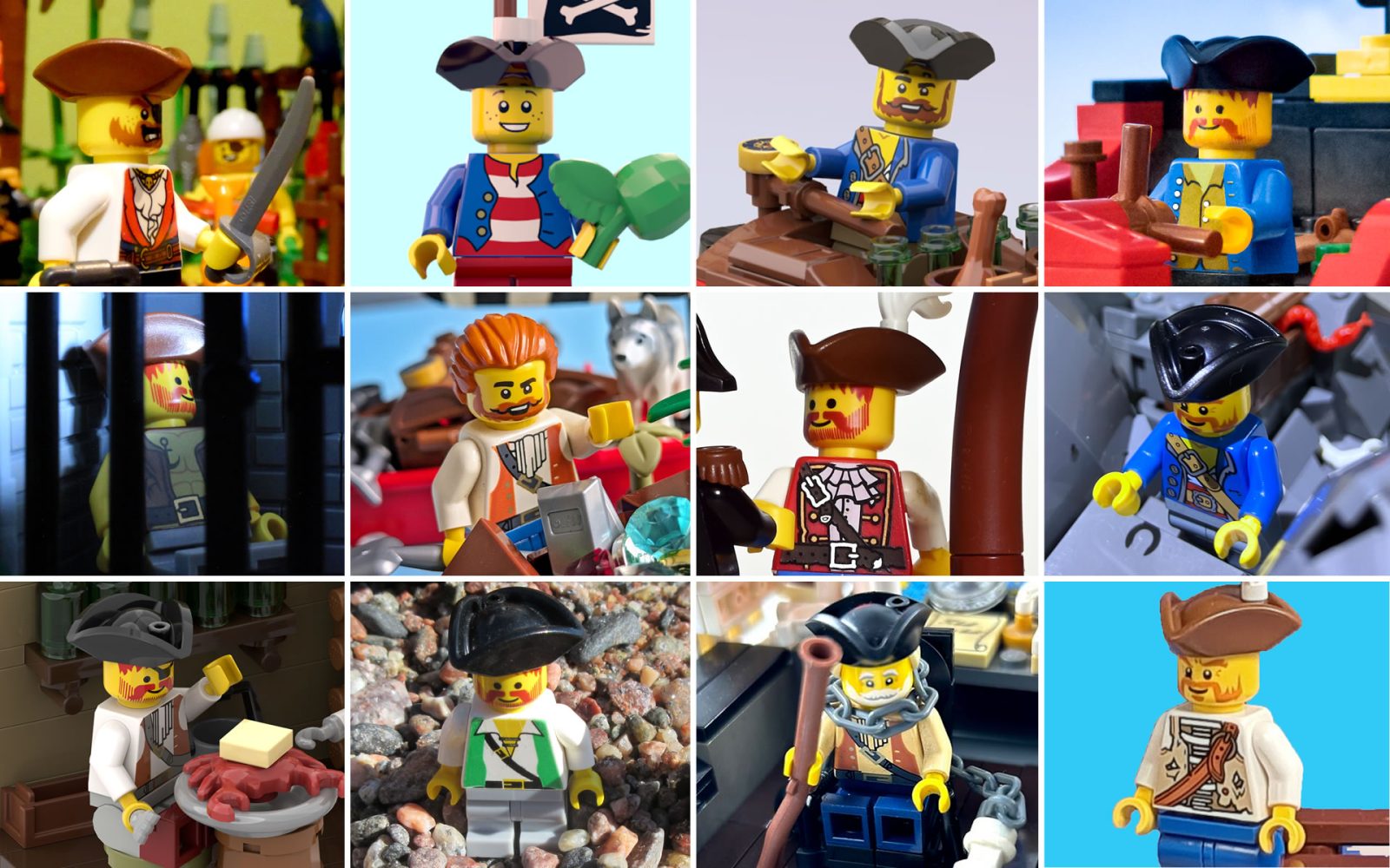 Various versions of Steve without the official minifigure