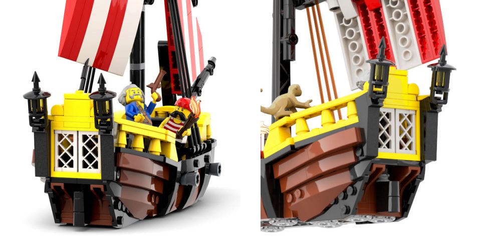 Scalawag Sloop comparison of the aft/stern