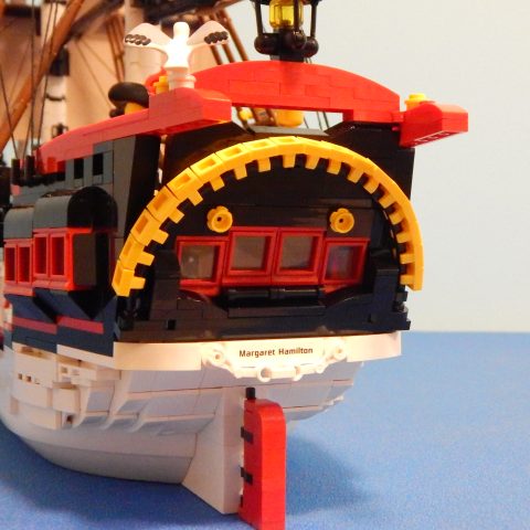 Close-up of the stern