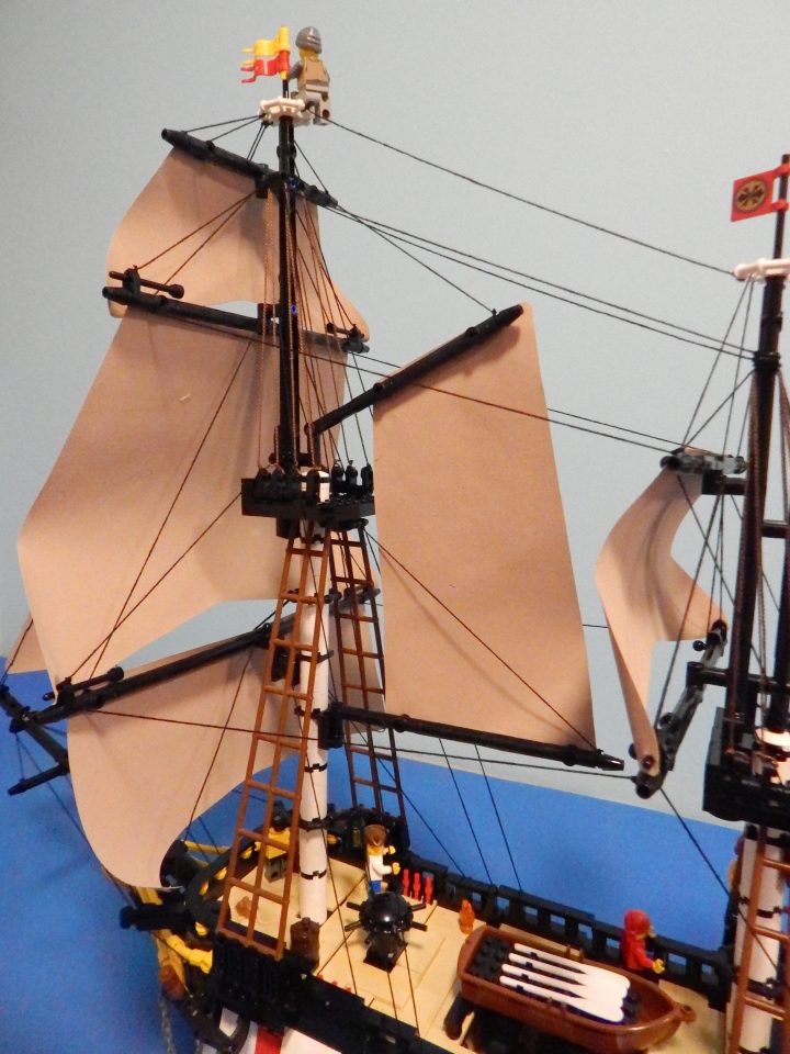 Close-up of the main sail