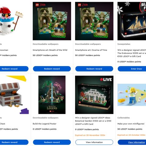 Rewards available for LEGO Insiders Weekend, November 2024