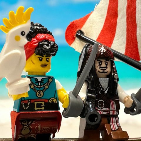 “Sparrow and Girl Pirate” by legopiratas