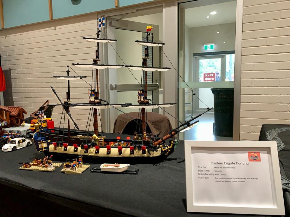 "Privateer Frigate Fortuna" exhibited at Inner West Brick Fair in Sydney